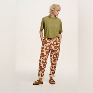 Lucy + Yak Cotton Jeans, Cream + Orange Goldie Floral Print, W30 / UK 12 / US8